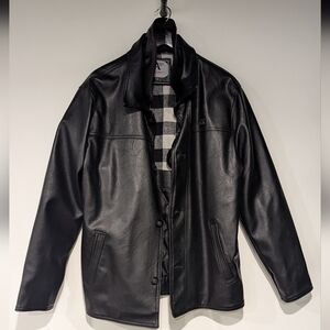 Leather Jacket A G MILANO Mens Black Button Up Size XL W/ Certificate BRAND NEW